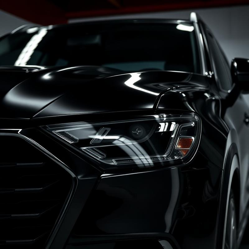 Detalje af blank sort chrome delete på SUV